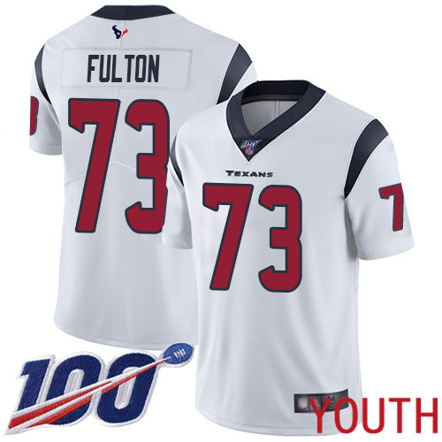 Houston Texans Limited White Youth Zach Fulton Road Jersey NFL Football #73 100th Season Vapor Untouchable->youth nfl jersey->Youth Jersey